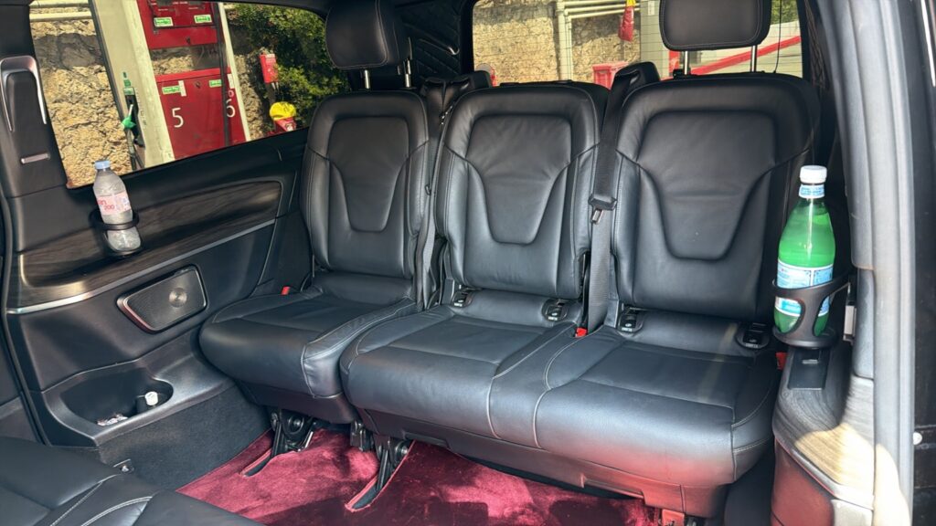 Rear leather seats inside the Class V