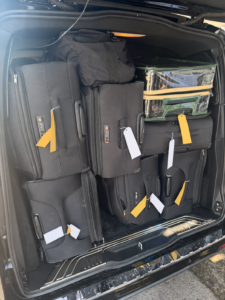 Example of an Alps Executive V-Class boot loaded with suitcases and a bag